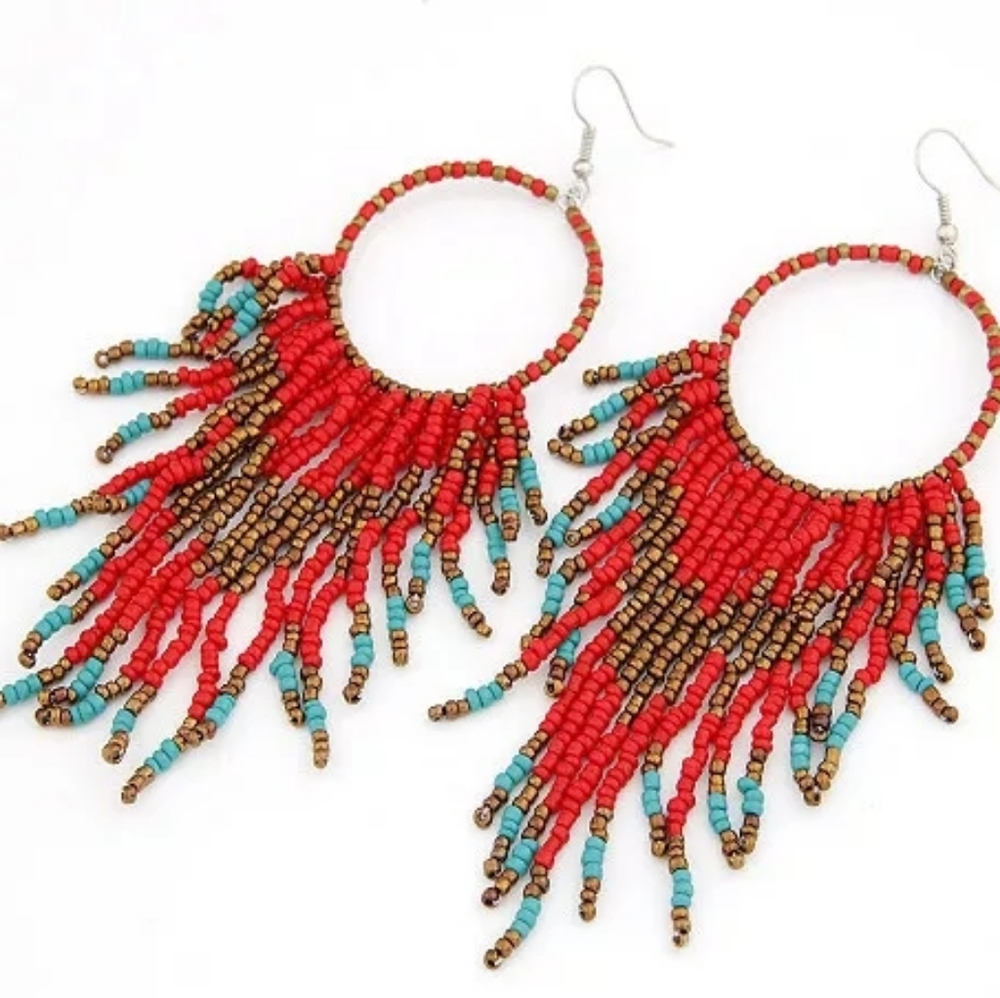 Vintage Ethnic Bohemian Exotic Tassel Earrings